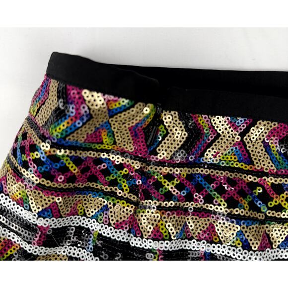 GUESS Sequin Skirt M vibrant geometric patterns. mix of colors for a bold look - Picture 5 of 10